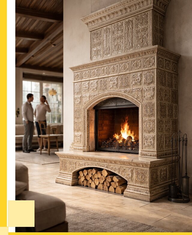 Купить изразцовый камин в Нижнем Тагиле от 260225 р. | ЭриданНжн