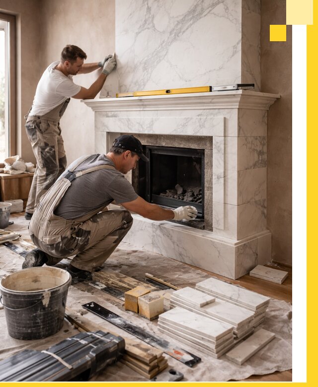 Отделка каминов в Нижнем Тагиле качественные облицовочные работы