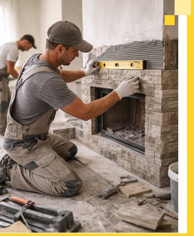 Облицовка каминов в Нижнем Тагиле, монтаж и отделка натуральным камнем