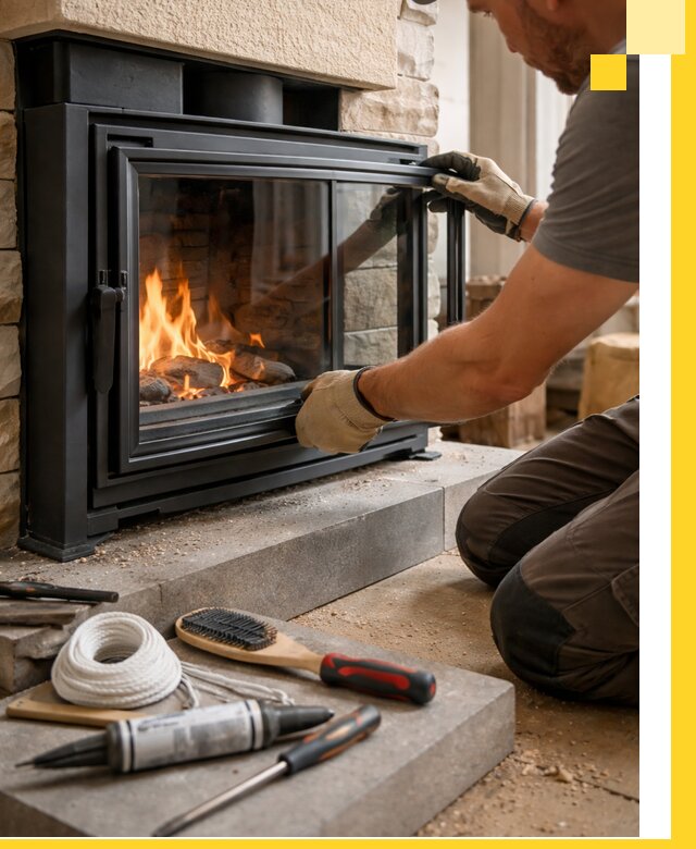 Производство, монтаж и доставка каминов со стеклом в Нижнем Тагиле