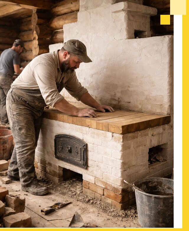 Проектирование и установка русской печи с лежанкой в Нижнем Тагиле