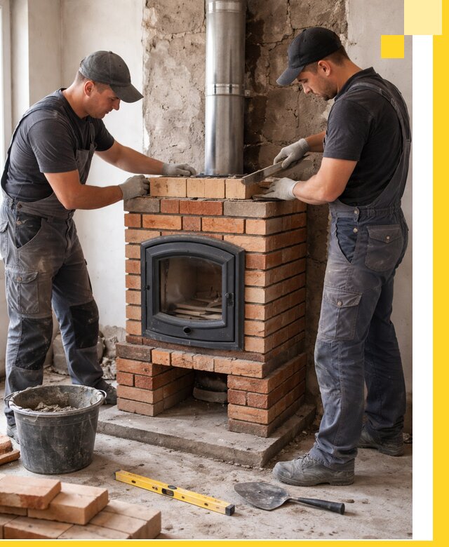 Монтаж печи камина под ключ в Нижнем Тагиле с гарантией и пусконаладкой