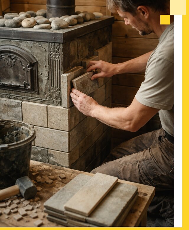 Облицовка банных печей в Нижнем Тагиле профессиональная отделка