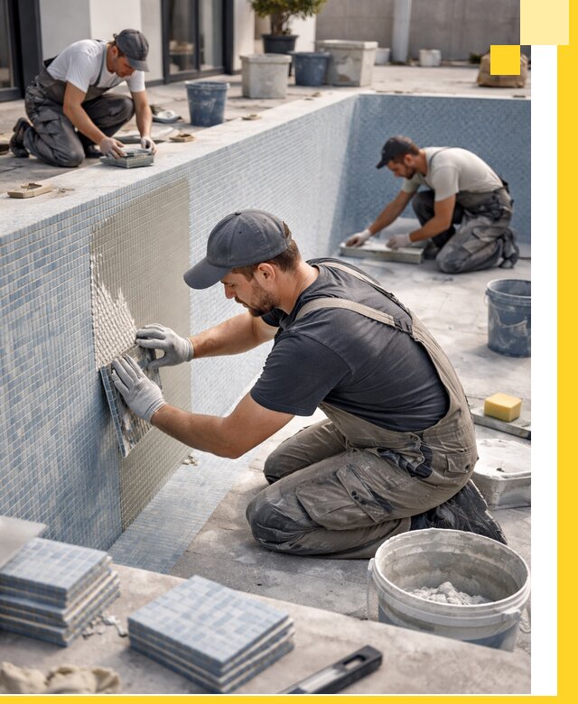 Облицовка бассейнов в Нижнем Тагиле плитка мозаика гидроизоляция