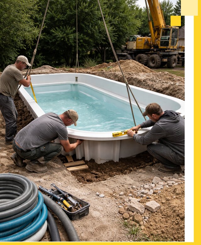 Установка и монтаж композитных бассейнов под ключ в Нижнем Тагиле