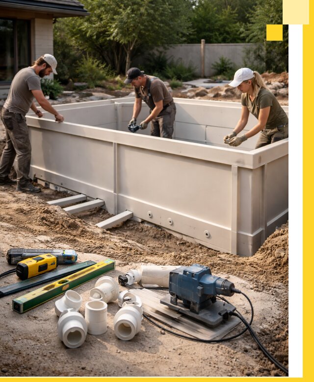 Установка полипропиленовых бассейнов под ключ в Нижнем Тагиле