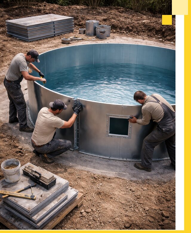 Круглые бассейны под ключ в Нижнем Тагиле проектирование и монтаж