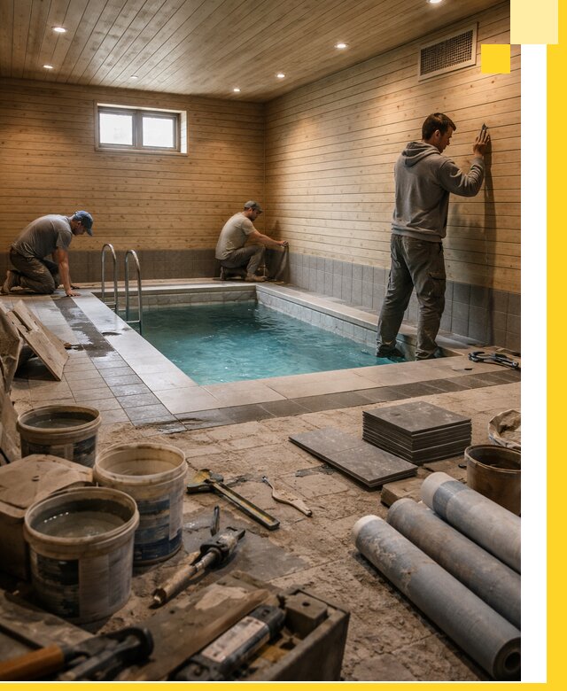 Строительство бани с бассейном и сауной под ключ в Нижнем Тагиле