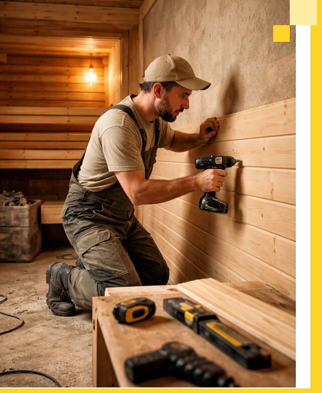 Профессиональная внутренняя отделка бани в Нижнем Тагиле под ключ