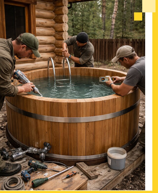 Строительство бань с купелью под ключ и отделкой в Нижнем Тагиле