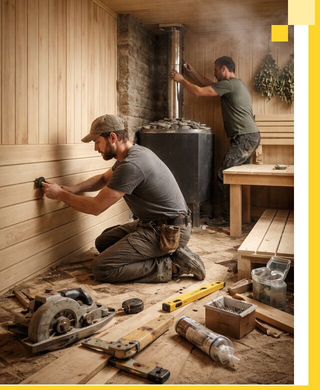 Полное строительство и оснащение парных под ключ в Нижнем Тагиле