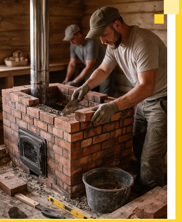 Кирпичные печи для бани под ключ в Нижнем Тагиле, проект и монтаж