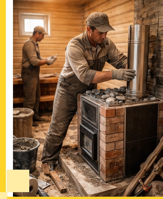 Монтаж печи в бане под ключ в Нижнем Тагиле от 20818 р. | ЭриданНжн