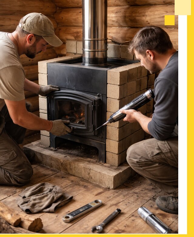 Монтаж и установка печи в бане под ключ с гарантией в Нижнем Тагиле