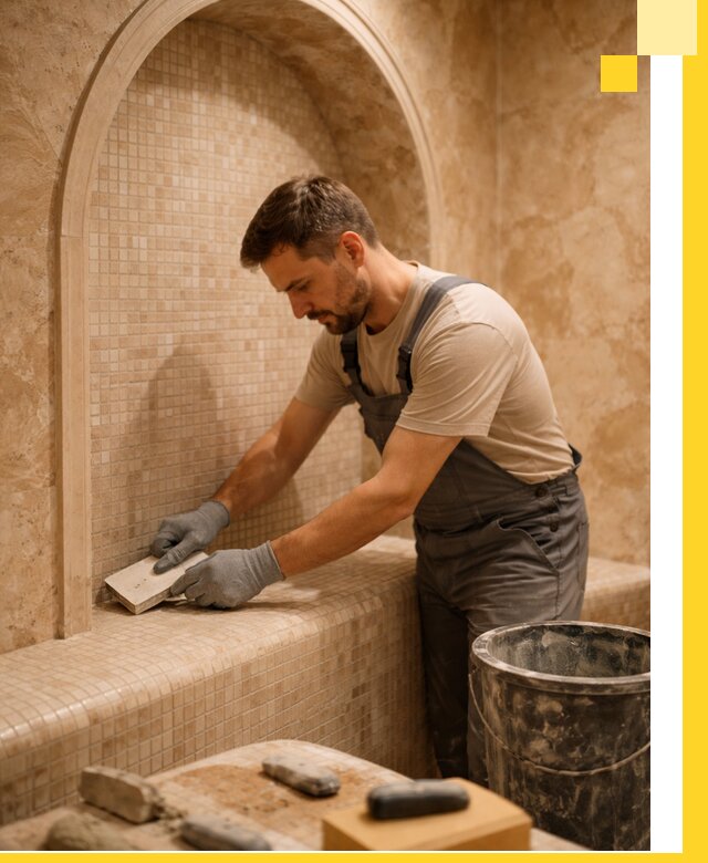 Профессиональная отделка хамамов с мозаикой под ключ в Нижнем Тагиле