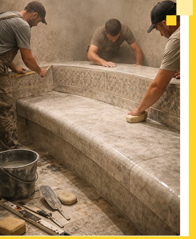 Изготовление и установка сидений для хамама в Нижнем Тагиле