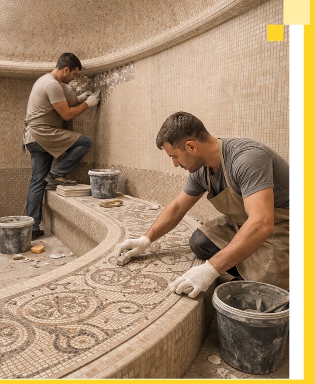 Плитка для хамама в Нижнем Тагиле, укладка, подбор и поставка