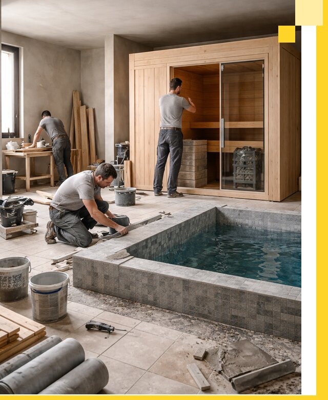 SPA зоны под ключ с бассейном сауной и печью в Нижнем Тагиле